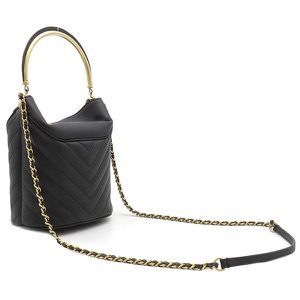 シャネル 2WAYバッグ シェブロン ウィズ シック ラムスキン ブラック 黒 Vステッチ チェーンショルダー ココハンドル 中古