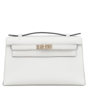 エルメス ハンドバッグ ポシェットケリー ヴォースイフト ブルー未使用 ミニバッグ  中古