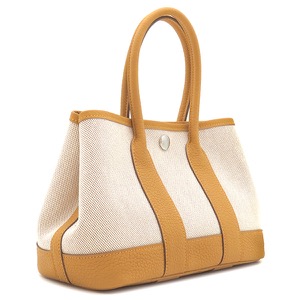 エルメス ハンドバッグ ネオ ガーデン23 トワルアッシュ ベージュ未使用 ガーデンパーティー ミニ トワルH  中古