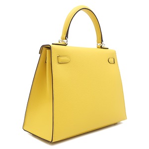 エルメス 2WAYバッグ ケリー25 外縫い ヴォーエプソン イエロー 黄色 ショルダー 中古