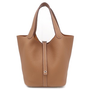 エルメス ハンドバッグ ピコタンロックMM トリヨンクレマンス ブラウン 茶  中古