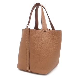 エルメス ハンドバッグ ピコタンロックMM トリヨンクレマンス ブラウン 茶  中古