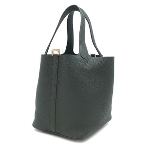 エルメス ハンドバッグ ピコタンロックMM トリヨンクレマンス グリーン 深緑  中古