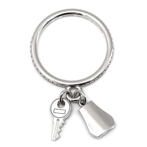 エルメス リング 指輪 ケリー クロシェット PM K18WG シルバー #49(JP9) Au750 18K 18金 ダイヤモンド パヴェ  H221616B 中古