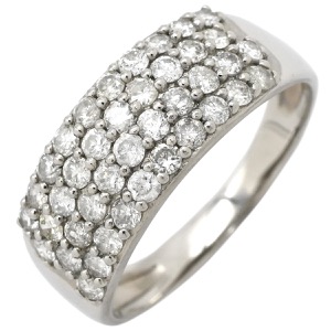 リング 指輪 ダイヤモンド 1.0ct Pt900 シルバー パヴェダイヤ メレ プラチナ900   中古