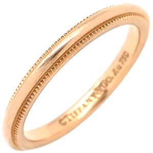 ティファニー リング 指輪 ミルグレイン バンドリング 2mm K18PG ゴールド ピンクゴールド 18K 750 RG PG T＆Co.   中古