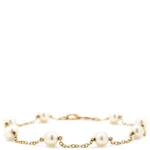 ミキモト ブレスレット パール ブレスレット K14YG ゴールド MIKIMOTO ステーションブレス 真珠 14K 14金 585  中古