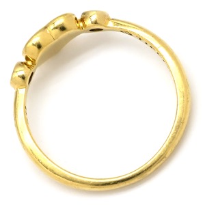 ティファニー リング 指輪 フルハート K18YG ゴールド T＆Co. エルサ ペレッティ ダイヤ 2P 2粒 Au750 18K 18金  中古