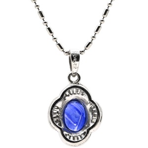 ネックレス ブルーサファイア ダイヤ Pt900 ブルー Pt900 プラチナム 青 フラワーモチーフ 1.85ct PT ダイヤモンド  中古