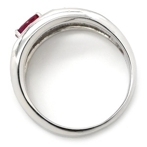 リング 指輪 ルビー 0.77ct ダイヤリング Pt900 シルバー レッド 赤 1石 ダイヤモンド 指輪  中古