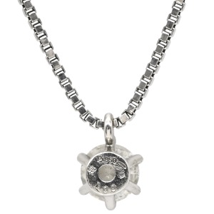 ネックレス ダイヤモンド 1.00ct ペンダント Pt850 シルバー 1P 1石 1粒 ブリリアントカット プラチナ 中古