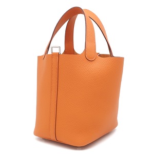 エルメス ハンドバッグ ピコタンロックPM トリヨンクレマンス オレンジ未使用 中古