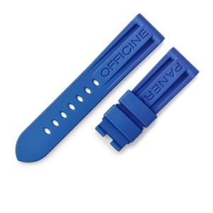 パネライ 腕時計パーツ 純正 ルミノール用 ラバーバンド ラバー ブルー 未使用 替え ベルト Dバックル用 予備 交換 スペア 24mm ブルー 青 中古