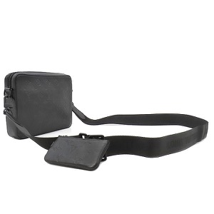 ルイヴィトン ショルダーバッグ トリオ メッセンジャー レザー ブラック 黒 斜め掛け  M46602 中古