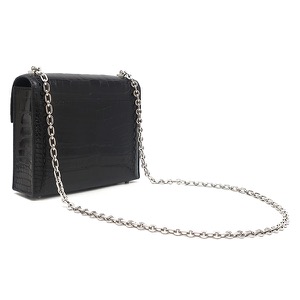 エルメス ショルダーバッグ ヴェルー チェーン ミニ アリゲーター ブラック 黒 シャイン  中古