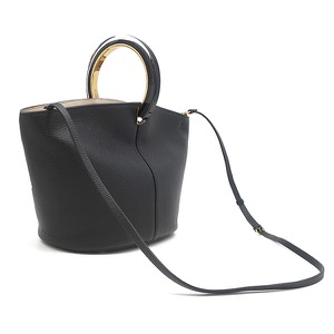 マルニ 2WAYバッグ パニエ カーフ ブラック 黒 ハンドバッグ ショルダーバッグ  SCMP0067U0 中古