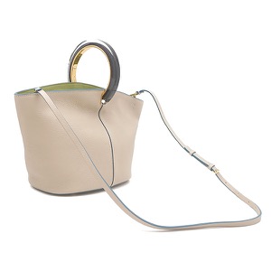 マルニ 2WAYバッグ パニエ カーフ ベージュ ハンドバッグ ショルダーバッグ グレージュ  SCMP0067U0 中古