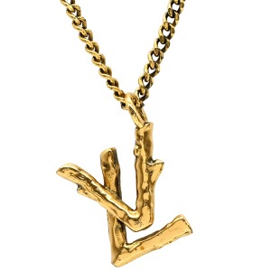 ルイヴィトン ネックレス LVトゥイッグ ペンダント GP ゴールド ゴールド金具 小枝 木 ロゴ  MP2456 中古