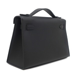 エルメス ハンドバッグ ポシェットケリー スイフト ブラック未使用 黒 ミニバッグ 中古