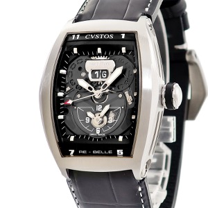 クストス リベル ツインタイム CVT-RB-TW-T スケルトン ブラック トノー 自動巻き