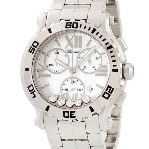 ショパール ハッピースポーツ クロノグラフ 288499-3003 純正ダイヤ ムービング 5粒 クオーツ