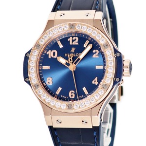 ウブロ ビッグバン ゴールド ブルー ダイヤモンド 361.PX.7180.LR.1204 K18RG無垢 クオーツ