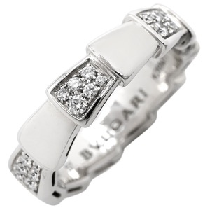 ブルガリ リング 指輪 セルペンティ ヴァイパー ダイヤモンド K18WG シルバー #57(JP17) 750 18K WG  中古