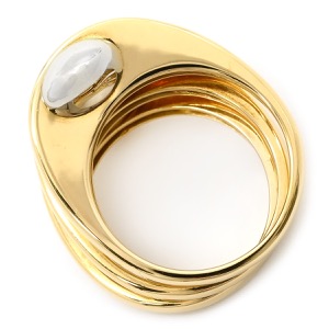 ブルガリ リング 指輪 K18YG ゴールド BVLGARI K18YG×WG コンビ Au750 18金 ヴィンテージ  中古