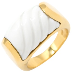 ブルガリ リング 指輪 トロンケット K18YG ホワイト BVLGARI Au750 YG 18K 18金  中古
