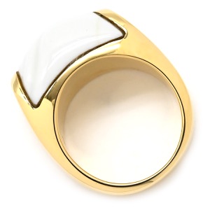ブルガリ リング 指輪 トロンケット K18YG ホワイト BVLGARI Au750 YG 18K 18金  中古