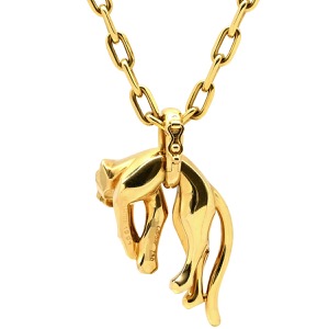 カルティエ ネックレス パンテール ドゥ カルティエ パンサー K18YG ゴールド Cartier Au750 18K 豹モチーフ  中古