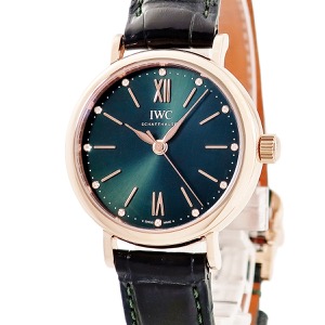 IWC ポートフィノ オートマチック 34 IW357409 K18RG無垢 純正ダイヤ グリーン 自動巻き
