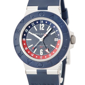 ブルガリ ブルガリ アルミニウム GMT 103554 BB40ATGMT デイト ブルー ネイビー レッド 自動巻き