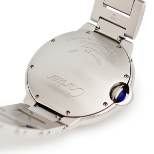 カルティエ バロンブルー ドゥ カルティエ ムーンフェイズ WSBB0021 ギョウシェ 青針 シルバー 自動巻き