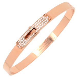 エルメス ブレスレット ケリーPM バングル K18PG ゴールド ST ピンクゴールド Au750 18K 18金 ダイヤ 61P 61石 61粒 パヴェ H214465B 00ST 中古