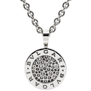 ブルガリ ネックレス ブルガリブルガリ K18WG シルバー BVLGARI ペンダント 18K 750 18金 パヴェダイヤモンド  中古