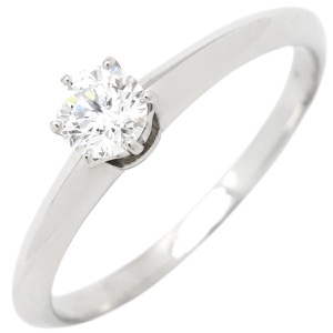 ティファニー リング 指輪 ソリティア ダイヤリング Pt シルバー T&Co. 1P 1石 1粒 立爪 PLAT プラチナ 中古