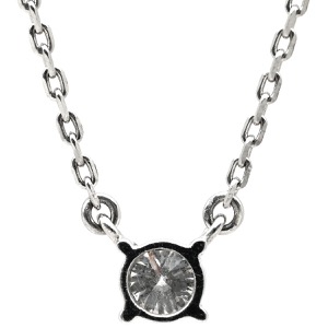 TASAKI ネックレス ダイヤ ペンダント Pt シルバー 1石 1粒 ラウンドブリリアントカット プラチナ 0447 中古