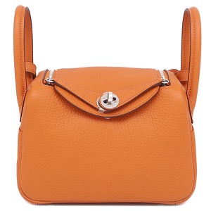 エルメス ショルダーバッグ リンディ ミニ 2 20 トリヨンクレマンス オレンジ未使用  中古