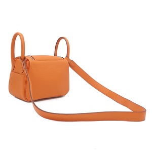 エルメス ショルダーバッグ リンディ ミニ 2 20 トリヨンクレマンス オレンジ未使用  中古