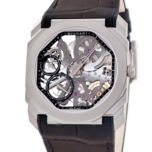 ブルガリ オクト フィニッシモ スケルトン 102714/BGO40TLXTSK 新同品 オクタゴン 極薄 軽量 グレー Ti 手巻き
