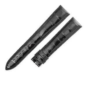 ジャガールクルト 腕時計パーツ 純正 クロコダイル ブラック 未使用 替え ストラップ クロコバンド ベルト 19mm シャイニー ブラック 黒 中古