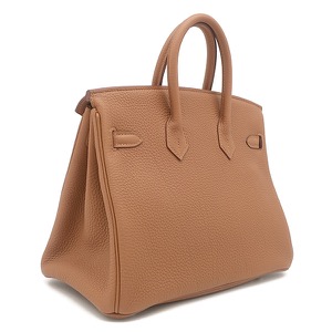 エルメス ハンドバッグ バーキン25 オフィサー トゴ ブラウン 中古