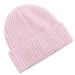 シャネル ニットキャップ ニット キャップ カシミヤ ピンク ニット帽 ビーニー ロゴ  AAB453 中古