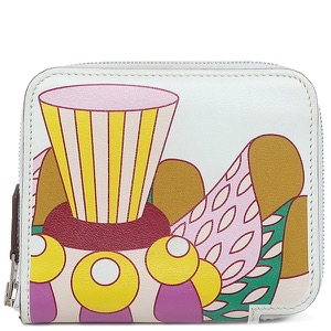 エルメス コインケース アザップコンパクト シルクイン オールオーバー ヴォースイフト ブルー パティスリー フランセーズ  中古