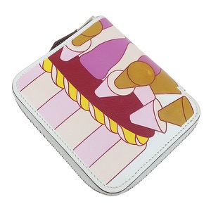 エルメス コインケース アザップコンパクト シルクイン オールオーバー ヴォースイフト ブルー パティスリー フランセーズ  中古