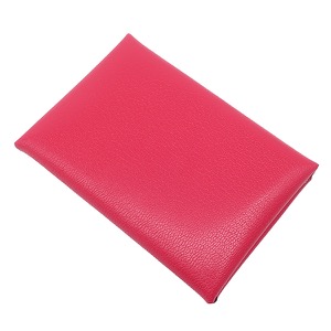 エルメス カードケース カルヴィ デュオ シェーブル ピンク未使用 フラグメントケース 中古