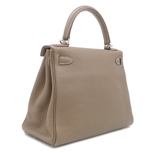 エルメス 2WAYバッグ ケリー28 内縫い トリヨンクレマンス グレー グレージュ ショルダー ハンドバッグ  中古