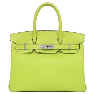 エルメス ハンドバッグ キャンディ バーキン30 ヴォーエプソン グリーン 黄緑 緑  中古