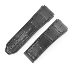 ゼニス 腕時計パーツ 純正 デファイ 18.9000用 クロコダイル ブラック 替え 部品 交換 予備 パーツ クロコ×ラバー ベルト バンド ストラップ 27mm ブラック 黒 中古